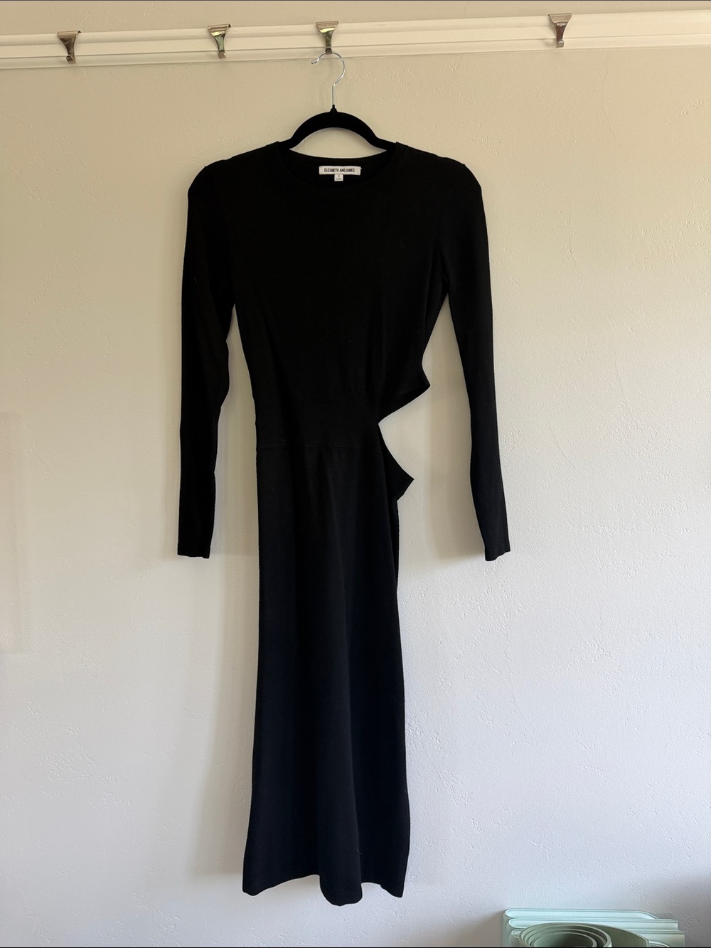 Elizabeth and James Black Long Sleeve Cutout Maxi Dress